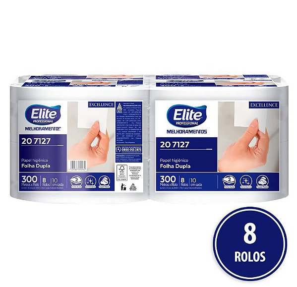 PAPEL HIGIÊNICO ROLO F.DUPLA ELITE EXCELLENCE 8x300M