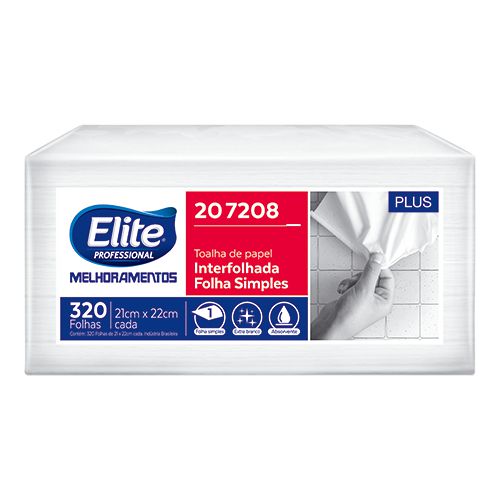 PAPEL TOALHA INTERFOLHADO F.SIMPLES ELITE PLUS C/ 320 FOLHAS