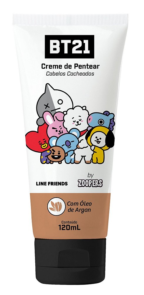 CREME DE PENTEAR BT21 BY ZOOPERS CABELOS CACHEADOS 120ML