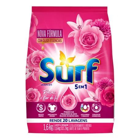 SABAO EM PO SURF 1,6KG ROSA FLOR DE LIZ