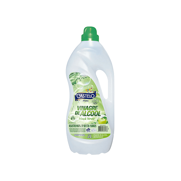 VINAGRE DE ÁLCOOL 6% MAÇÃ VERDE CASTELO 2 LITROS