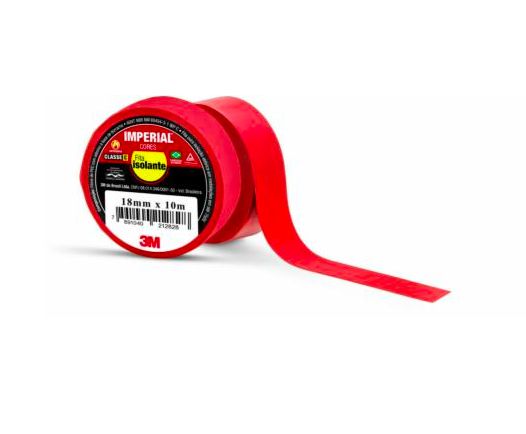 Fita Isolante 3M™ Imperial® – Vermelha, 18 mm x 10 m