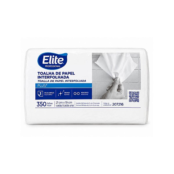 TOALHA INTERFOLHA PLUS FOLHA SIMPLES 350 FOLHAS ELITE