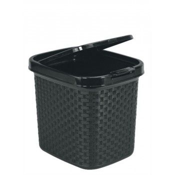 LIXEIRA RATTAN COM CLICK PRETA 4,5L NITRON