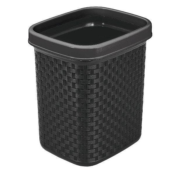 CESTO DE LIXO RATTAN COM ARO PRETO 4,5l NITRO