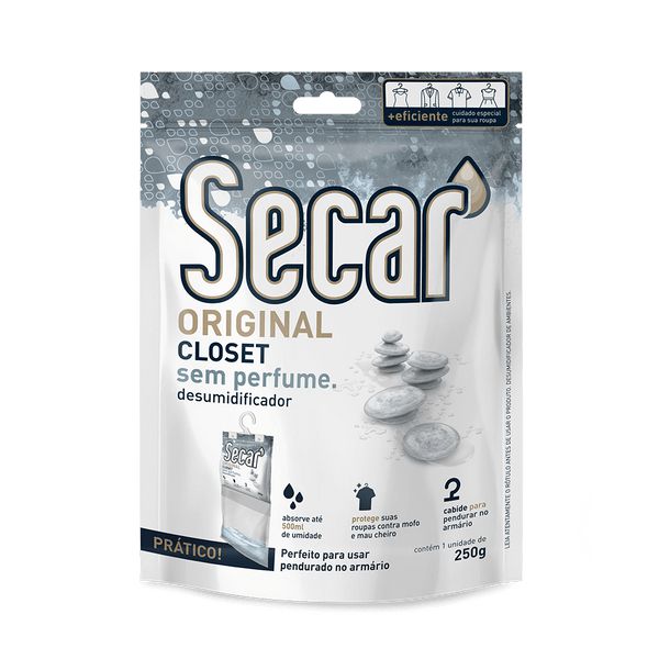 DESUMIDIFICADOR SECAR ORIGINAL CLOSET SEM PERFUME 250G