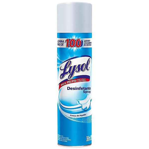 DESINFETANTE LYSOL SPRAY 360ML PUREZA  ALGODAO