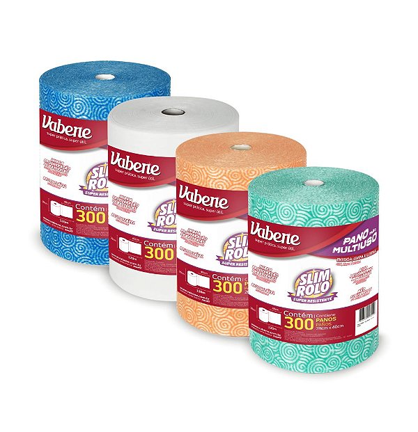 SLIM ROLO 40X28CM (300 PANOS) VERDE 35G VABENE - 1UN