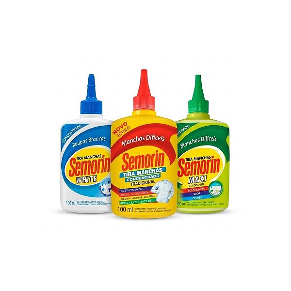 KIT SEMORIN TIRA MANCHAS: TRADICIONAL + MAXI + WHITE 100ML