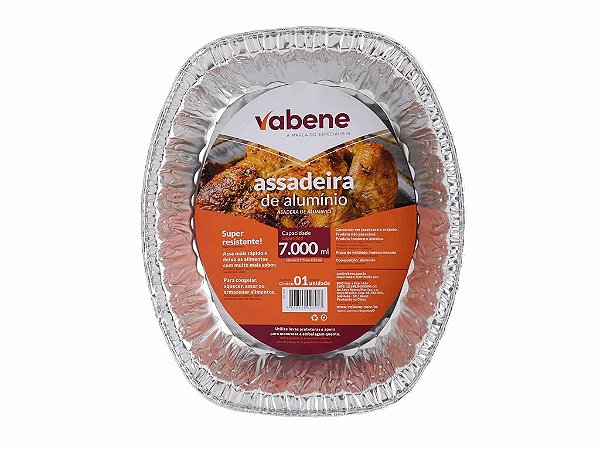ASSADEIRA OVAL ALTA 7000ML S/ TAMPA VABENE 1un