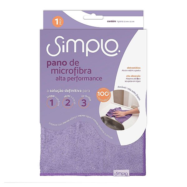 PANO DE MICROFIBRA ALTA PERFORMANCE - SIMPLO LILAS