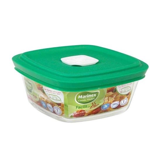 TIGELA QUADRADA MARINEX FACILITAVAP 11,5X11,5X5,5 300ML NADIR