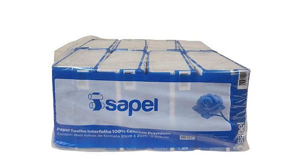 PAPEL TOALHA INTERFOLHA 100% CELULOSE PREMIUM C/1840 FOLHAS ISAPEL (8 PACT C/ 230FOLHAS CADA)