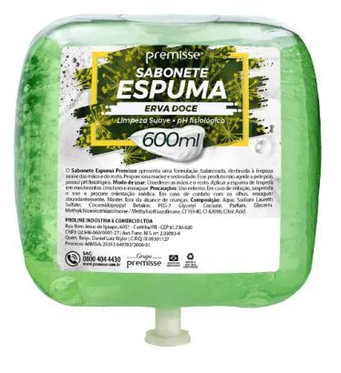 SABONETE ESPUMA ERVA DOCE 600ML INVOQ PREMISSE