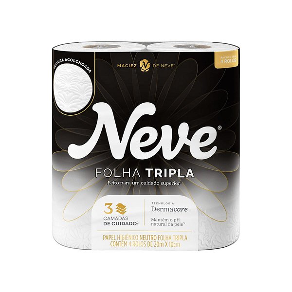 PAPEL HIGIENICO NEVE C/4 ROLOS FOLHA TRIPLA 20MT SUPREME