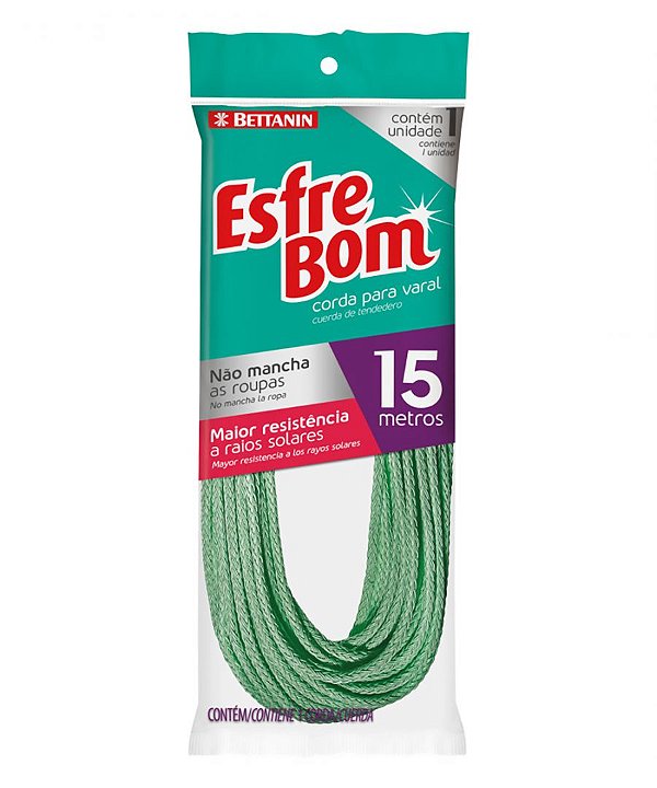 ESFREBOM CORDA P/VARAL PLASTICA 15M