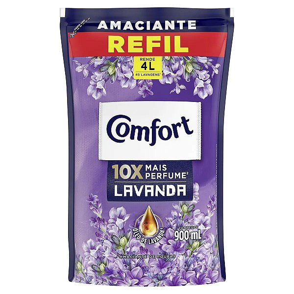 AMACIANTE ROUPA COMFORT CONCENTRADO 900ML SACHE LAVANDA