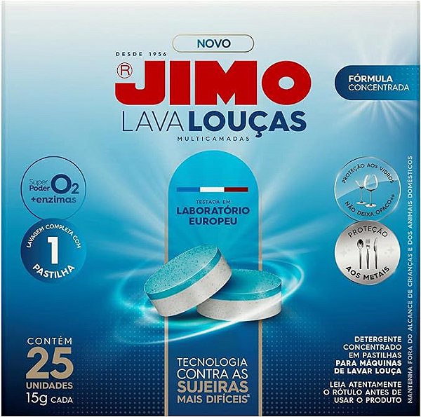 JIMO Lava Louça Multicamadas Detergente Concentrado para Máquinas de Lavar Louças - 25 pastilhas