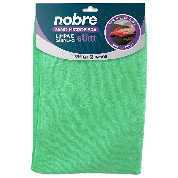 Pano de microfibra 60x80cm ( pacote c/ 2 unid.) verde Slim - Nobre