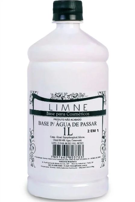 BASE PERFUMARIA P/ PASSAR 2 EM 1 TRANSPARENTE (ANTIGA ÁGUA DE PASSAR 2 EM 1) - 1L - LIMNE