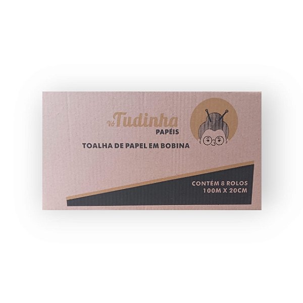 TOALHA DE PAPEL ROLO BOBINA 100% CELULOSE 8X100X20 - VO TUDINHA