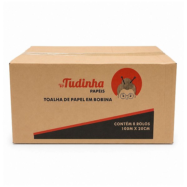 Toalha de Papel em Bobina Branco 8X100X20 Vo Tudinha