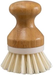 ESCOVA DE LIMPEZA REDONDA COM PEGA DE BAMBU - OIKOS OFF WHITE