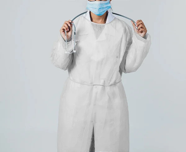 AVENTAL TNT MANGA LONGA BRANCO 130CMX100CM - 10UN - VABENE