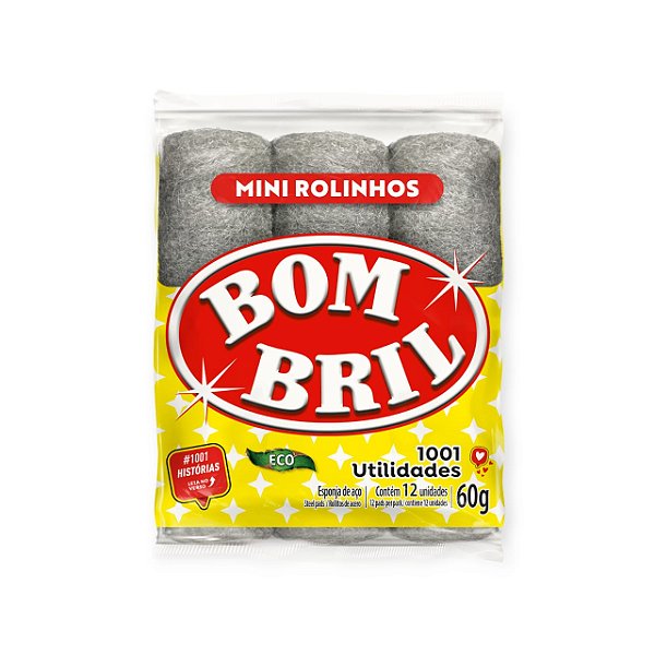 LA DE ACO BOMBRIL MINI ROLINHOS COM 12 UN