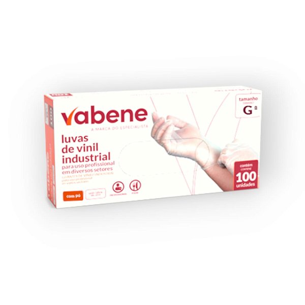 LUVA VINIL PROTECAO INDUSTRIAL C/PO G 100UN VABENE