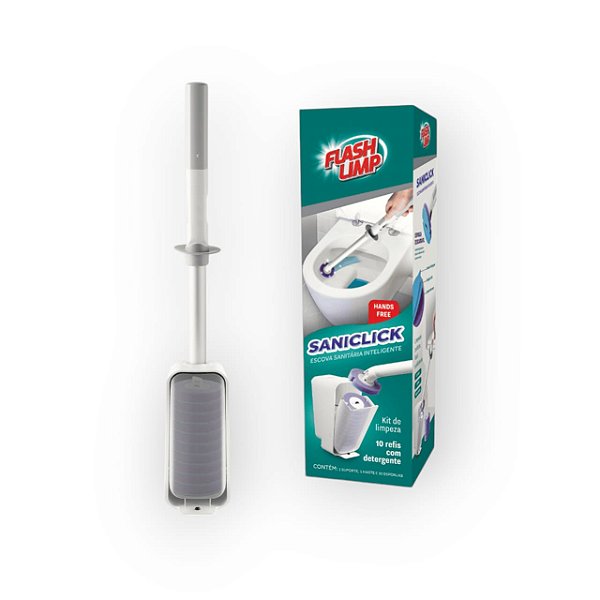 ESCOVA SANITARIA COM REFIL DESCARTAVEL, SANICLICK FLASHLIMP