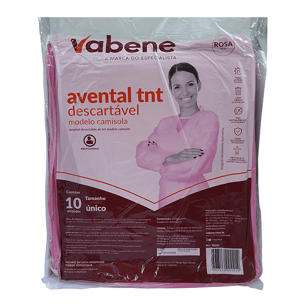 AVENTAL TNT MG LONGA ROSA 130CMX100CM VABENE
