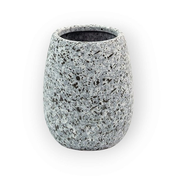 PORTA OBJETOS DE CERAMICA GRANULADO CINZA OIKOS