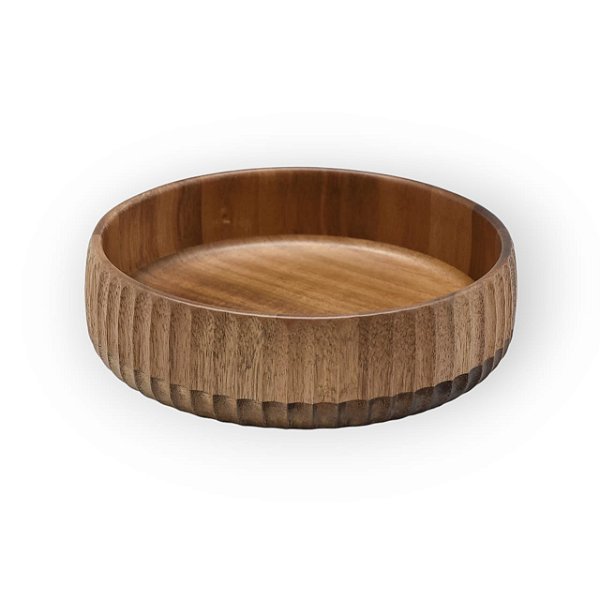 BOWL CANELADO GRANDE DE ACACIA NATURAL OIKOS