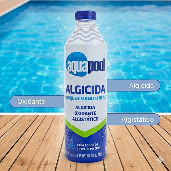 AQUAPOOL ALGICIDA CHOQUE E MANUTENCAO LIQUIDO 1L