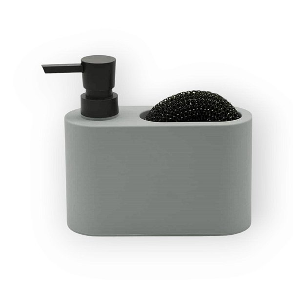 Dispenser p/ detergente e esponja cinza Acqua Mood - Nobre