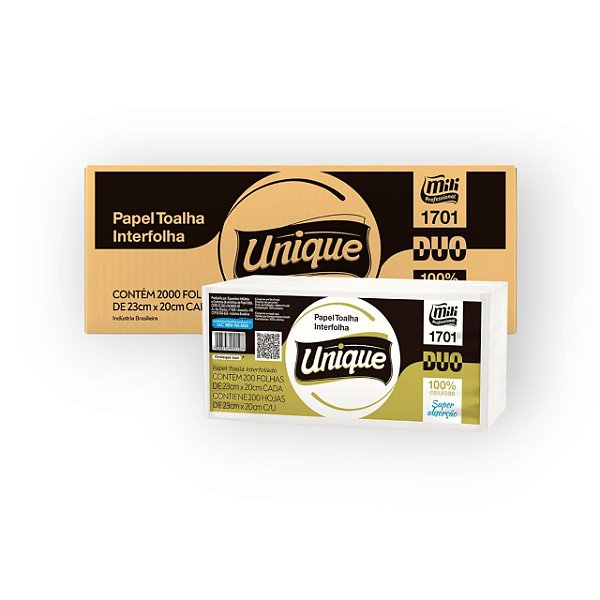 CAIXA INTERFOLHA UNIQUE DUO 17+17G - 2000 FLS -  23X20CM - MILI