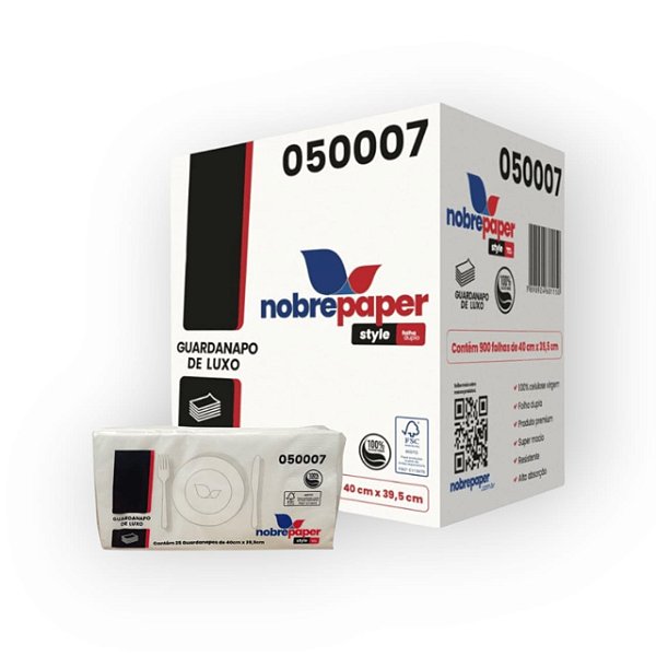 Caixa Guardanapo 40x39,5 folha dupla com 900 folhas - Nobre