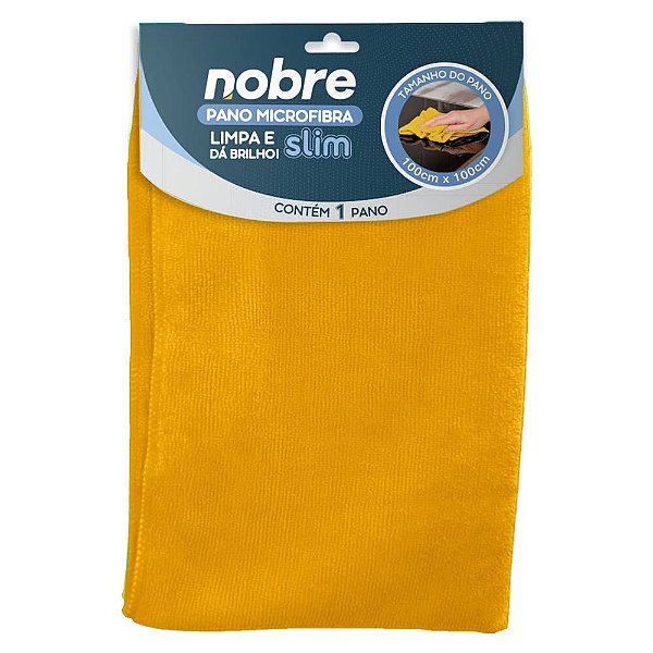 Pano de microfibra 100x100cm ( pacote c/ 1 unid.) amarelo Slim - Nobre