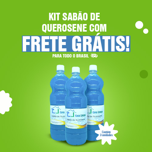 KIT 3 un SABAO DE QUEROSENE 1L CASA LIMPA - FRETE GRATIS