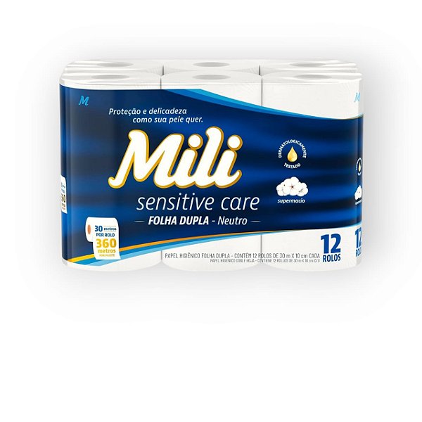 PAPEL HIGIENICO 30M MILI NEUTRO FD COM 12 ROLOS