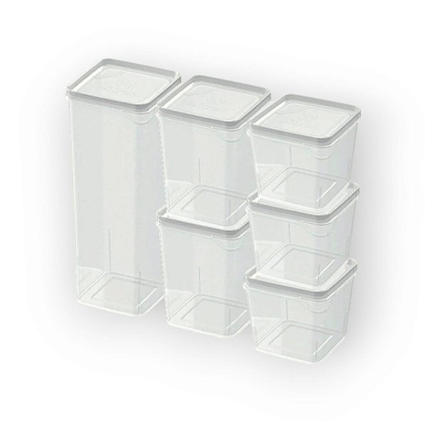 KIT POTES MODULARES COM 6 PECAS TRANSPARENTE - NITRON