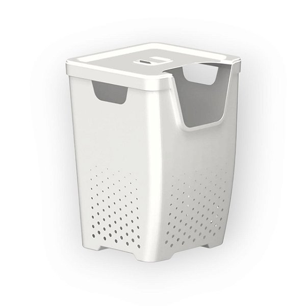 CESTO DE ROUPAS EMPILHAVEL - BRANCO 43,8L