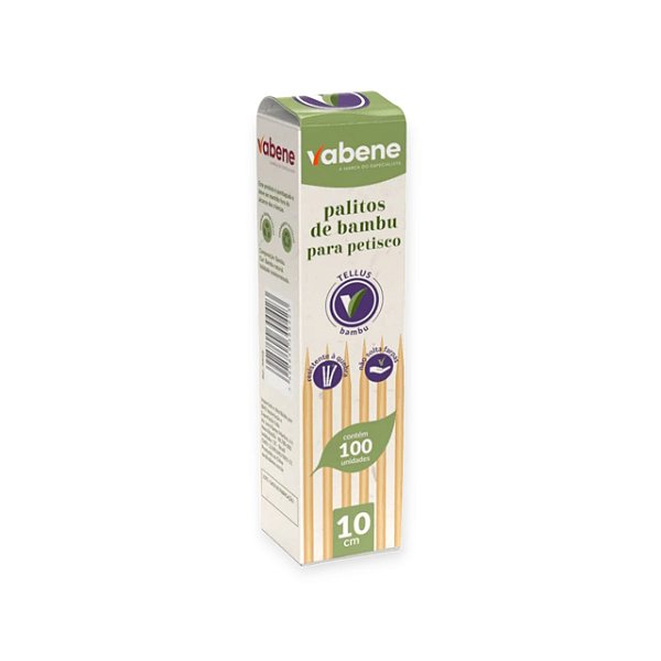 Palito de Bambu para petisco com 100 uni. Vabene