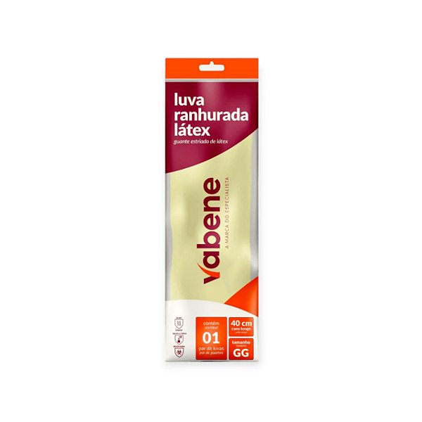 LUVA RANHURADA LATEX FLEX CANOLONGO GG - VABENE