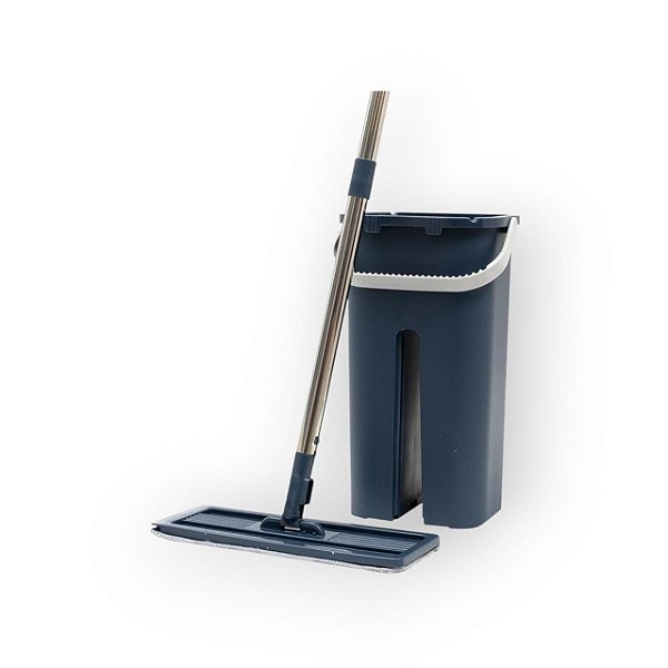MOP FLAT C/ BALDE E ESFREGAO DE MICROFIBRA  - TUD AZUL NAVY