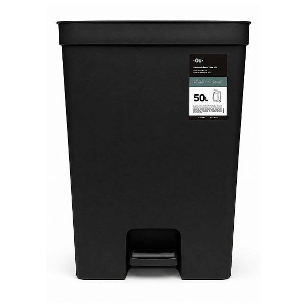 Lixeira de Pedal 50L Preto Trium OU