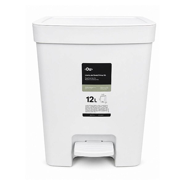Lixeira Com Pedal Branco 12L Trium OU