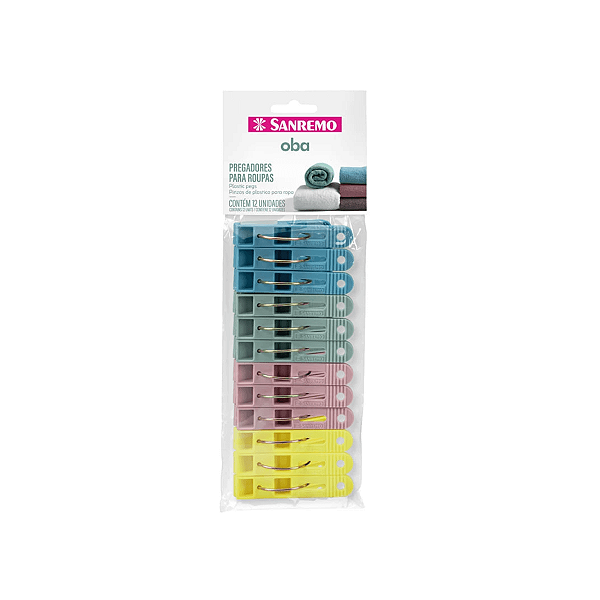 PREGADOR DE ROUPAS C/ 12 UND PEQ 5,5 CM - SANREMO