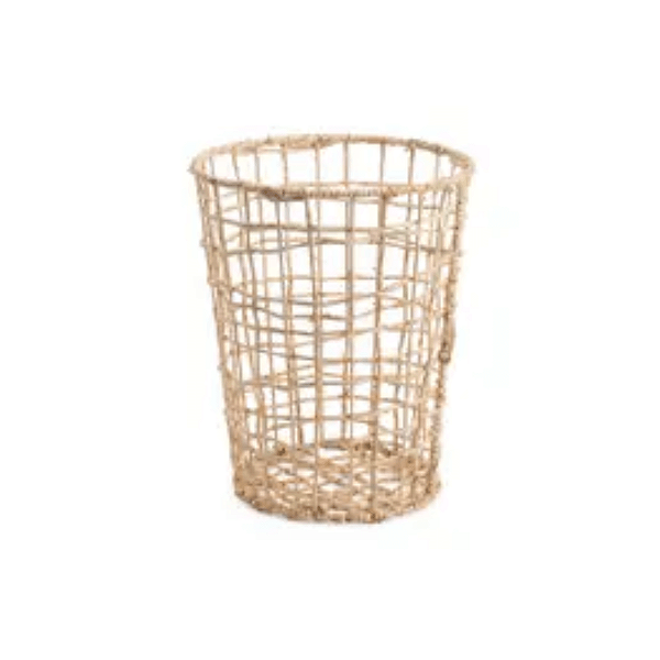 CESTO VAZADO 50CM REDONDO DE PALHA NATURAL - OIKOS